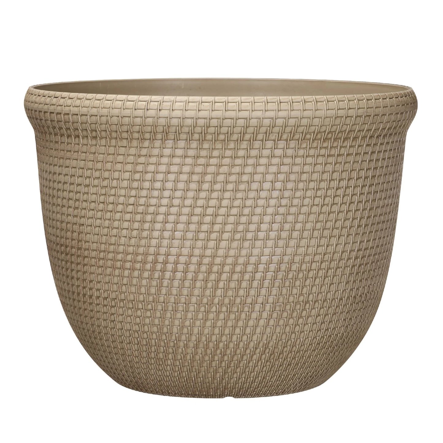 Better Homes & Gardens Tatum Recycled Resin Planter, Khaki Chino, 15.8in x 15.8in x 12in