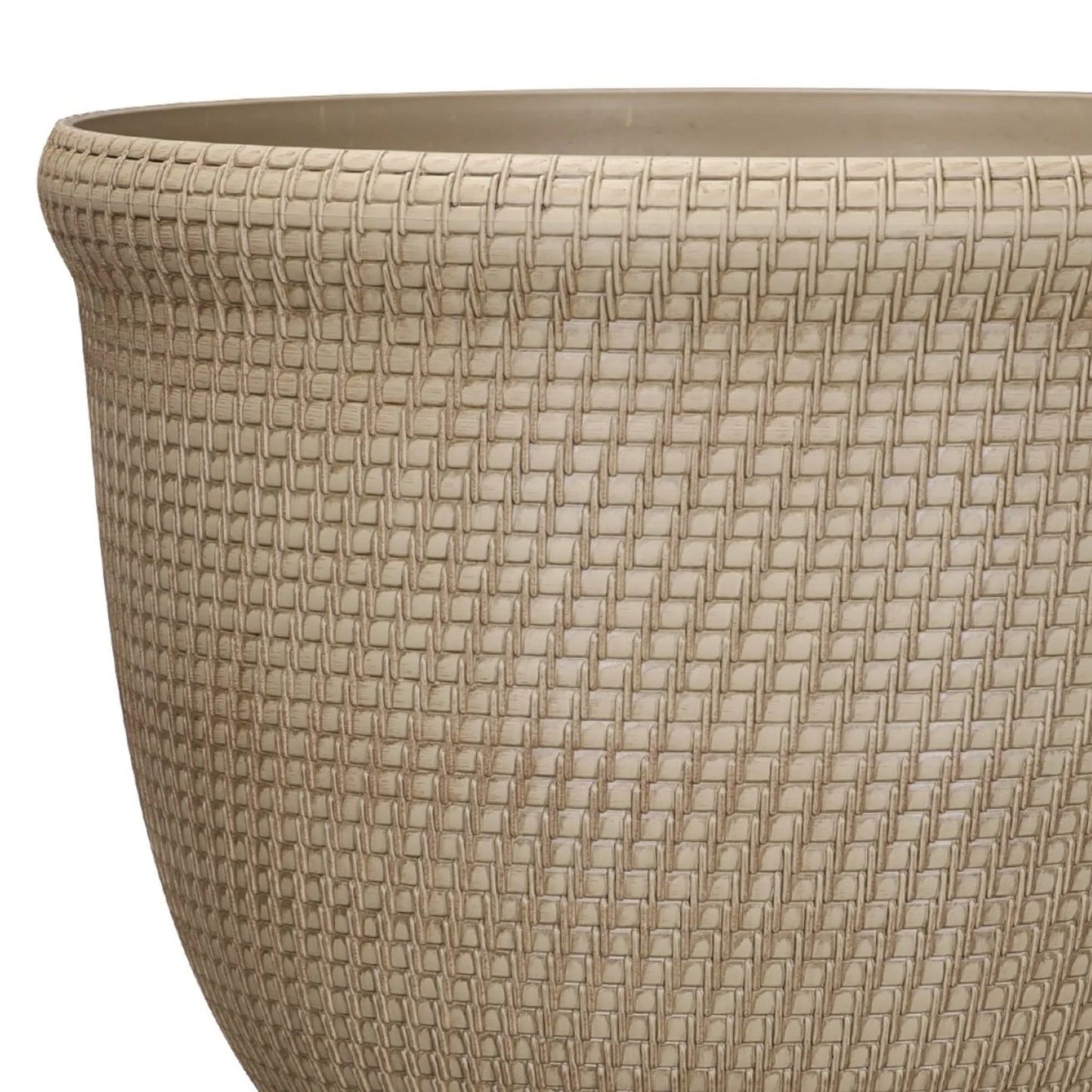 Better Homes & Gardens Tatum Recycled Resin Planter, Khaki Chino, 15.8in x 15.8in x 12in