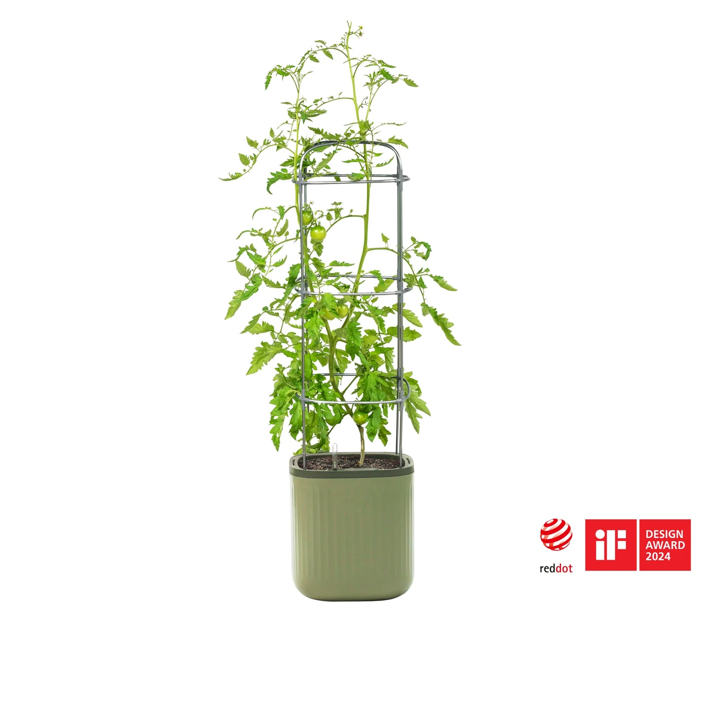 15" Tall Large Plant Pots with Trellis for Flowers Plants Decor, Sage Green