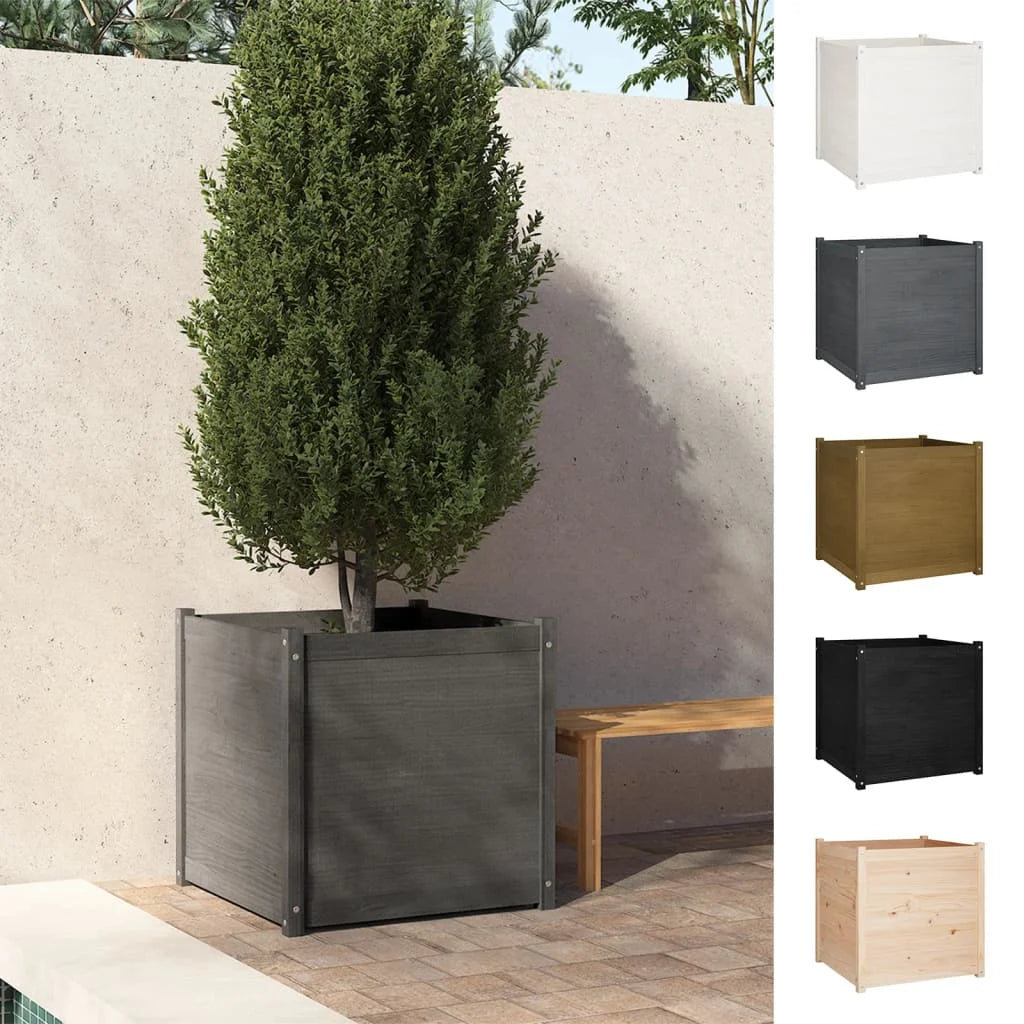 Planter Decorative Outdoor Patio Plant Pot Flower Box Solid Wood Pine