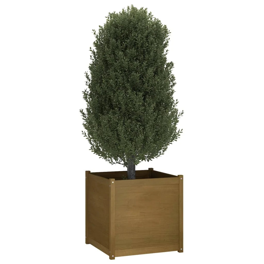 Planter Decorative Outdoor Patio Plant Pot Flower Box Solid Wood Pine